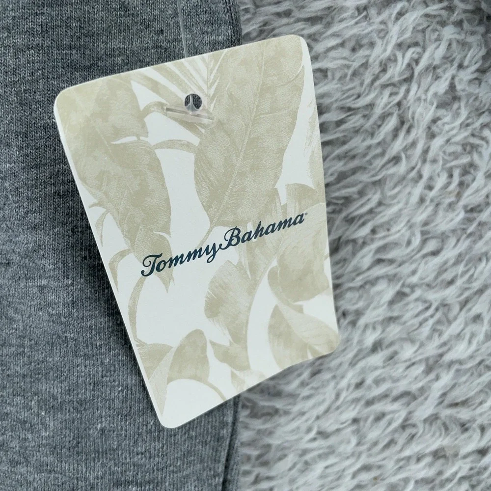 Tommy Bahama Sweater Boys Medium 10-12 Heather Gray Quarter‎ Zip Pullover Marlin